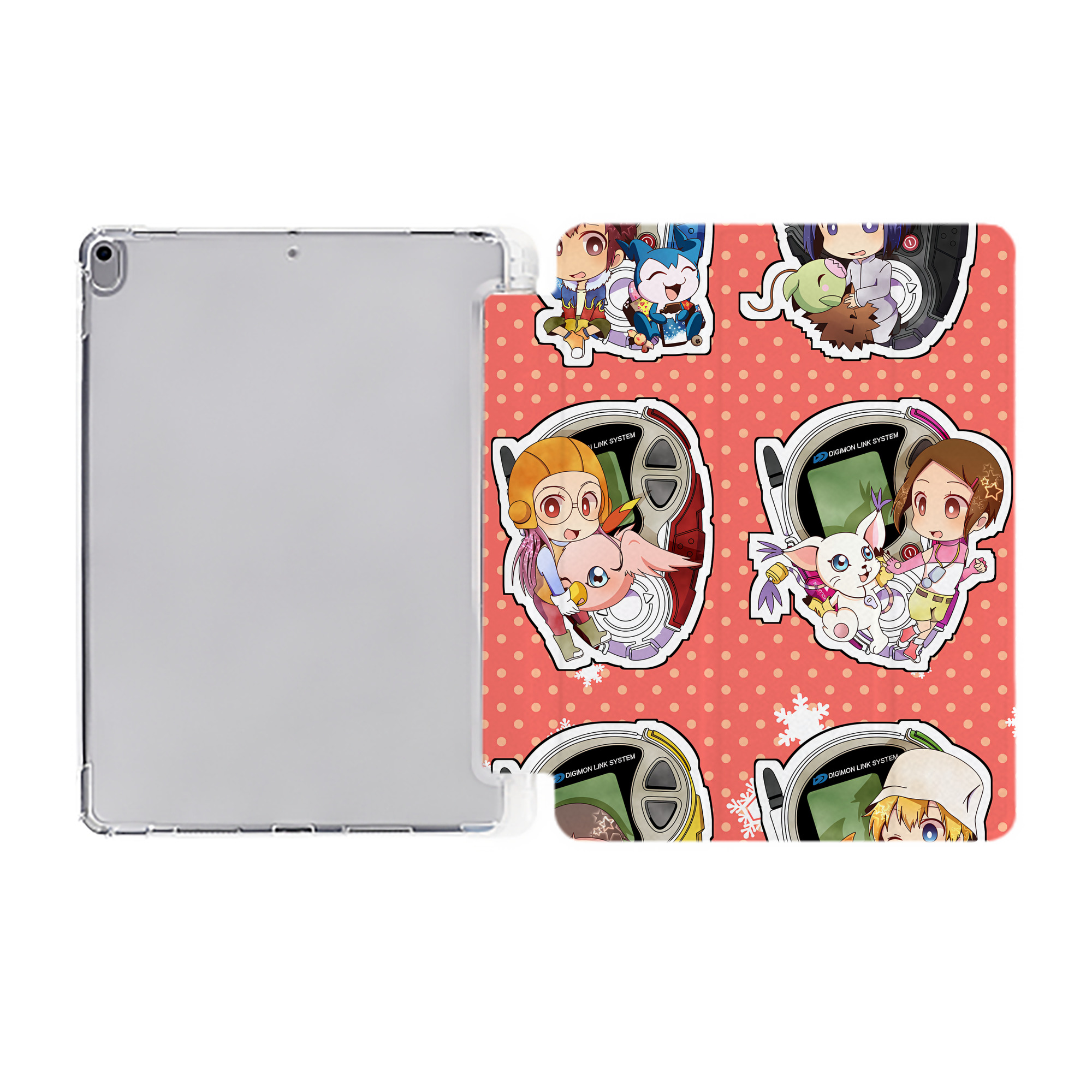 （画像用） Digimon デジタルモンスター/デジモン IPad ケース ペン収納付き 三つ折りスタンド PUレザー×シリコン 対応機種9.5/10.5/10.9インチ